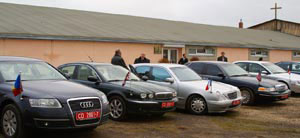 Diplomats' vehicles at New Life Church