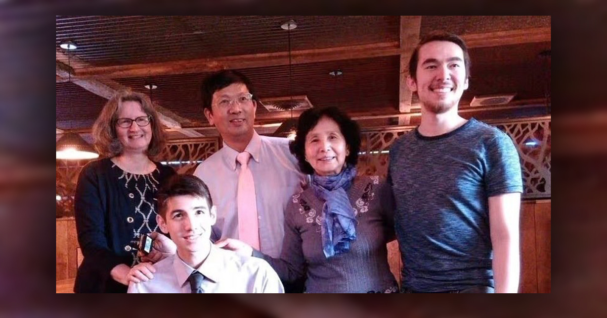 John Cao with his family.