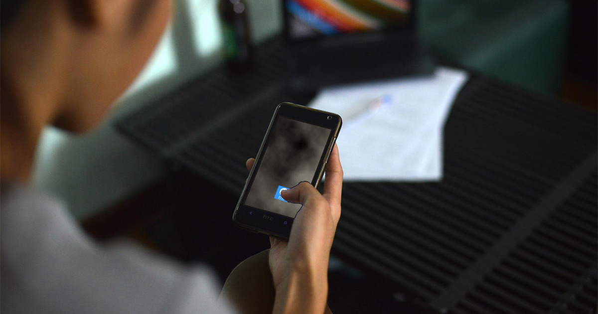 Woman using her cell phone