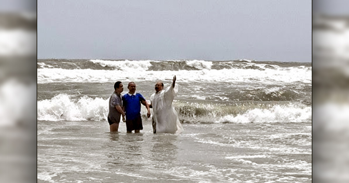 Bapstism in the ocean