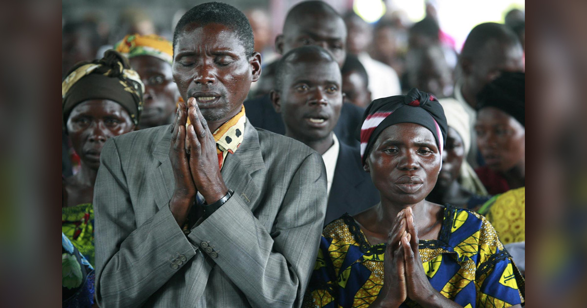 A group of Christians are praying together.