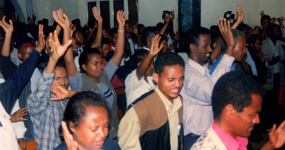 Eritreans worshipping