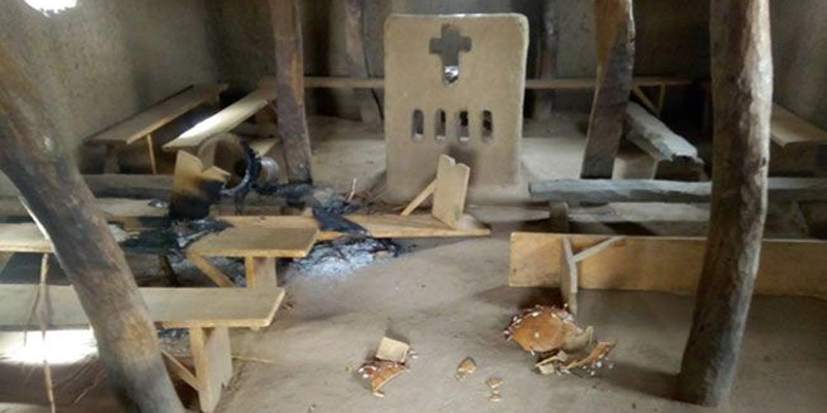 Destruction of a church building - Photo: Barnabas Fund www.barnabasfund.org