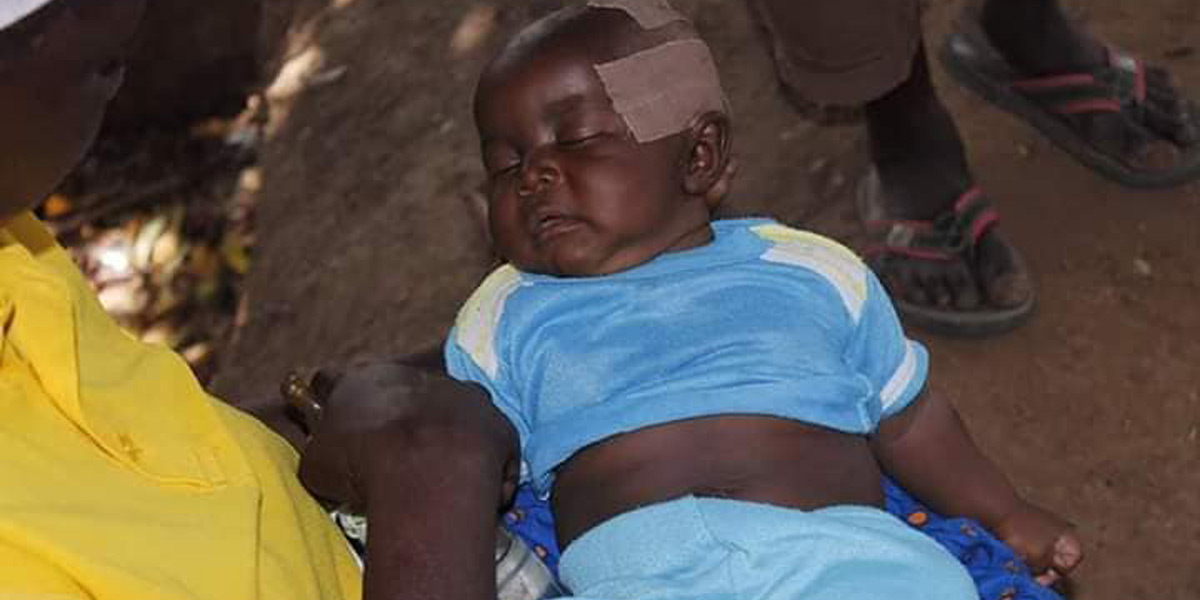 Baby injured in the attacks - Photo: Church in Chains