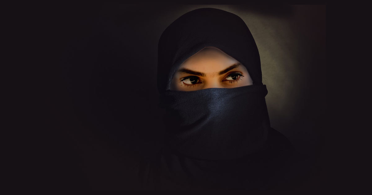 Young woman in a burka