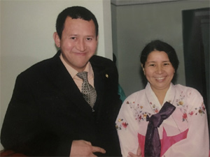 Bakhrom Kholmatov, with his wife Gulnora