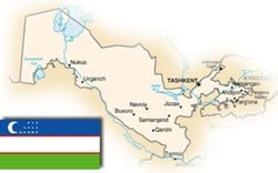 Uzbekistan map