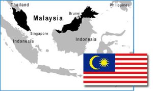 Malaysia map and flag